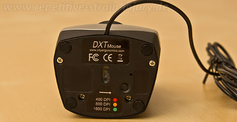 dxt precision mouse unterseite